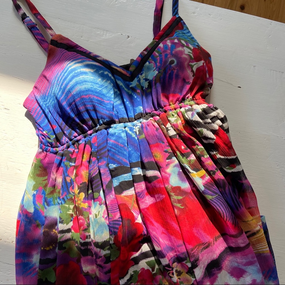 Simon Chang Chiffon Midi-Dress